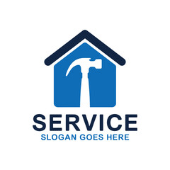 Home Repair Logo Design Vector, Real Estate Repair Logo Design,