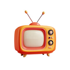 Cute television toy png isolated in 3d transparent using for presentation.