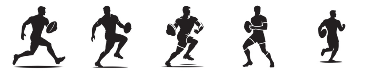 Fototapeta premium vector silhouette of rugby athlete