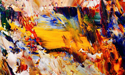 Abstract art background . Hand painting artwork on canvas .