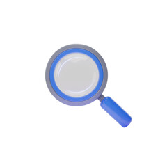 A 3D glossy magnifier beckons closer inspection highlighting unseen on transparent background