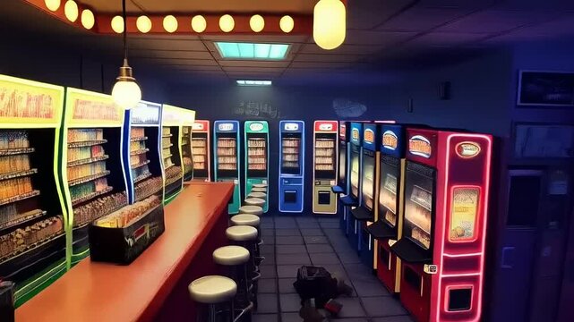 Retro Arcade: Capturing the Nostalgic Ambiance of Classic Game Rooms and Vending Machines