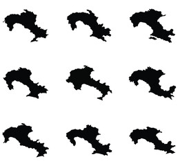 Obraz premium Haiti map black silhouette vector style with white background