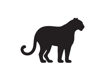 Obraz premium A leopard silhouette with a simple, understated design set against a white background 