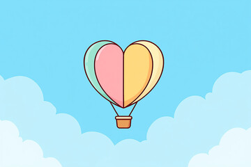 Fototapeta premium Cartoon Hot Air Balloon Illustration – 2D Vector 
