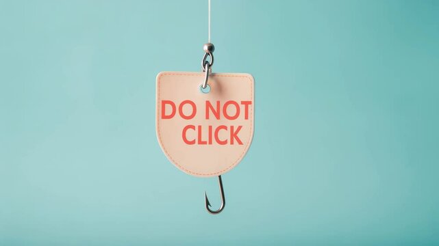 Phishing protection and fraud cybersecurity, A digital representation of a phishing link warning with a "do not" symbol for cybersecurity awareness.