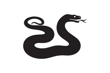 Naklejka premium A anaconda silhouette with a simple, understated design set against a white background 