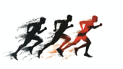 Dynamic Relay Race Vector Art Illustration for Sporting Events Promotion