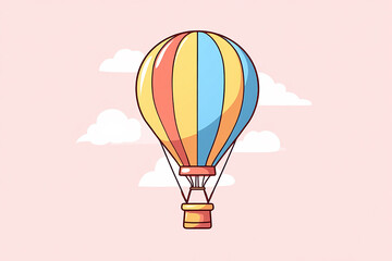 Fototapeta premium Cartoon Hot Air Balloon Illustration – 2D Vector 