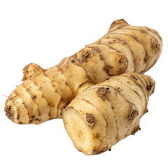 A sunchoke root isolated on a transparent background
