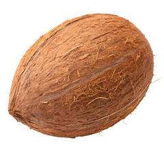A whole coconut isolated on a transparent background
