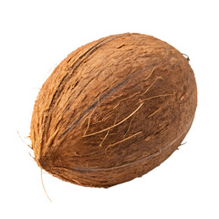 A whole coconut isolated on a transparent background