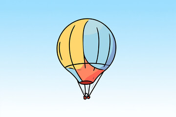 Obraz premium Cartoon Hot Air Balloon Illustration – 2D Vector 