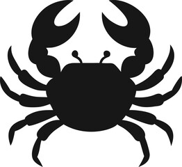 Black Crab with Large Claws on White Background High Resolution Illustration