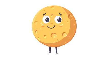 Obraz premium Trendy Groovy Moon Cartoon Character in Retro Style