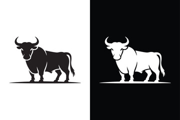 Bull icon vector on White Background ,Vector Art Illustration on white background.