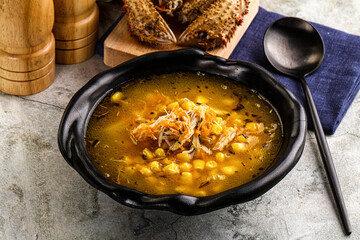 Hot Crab corn soup with vegetables