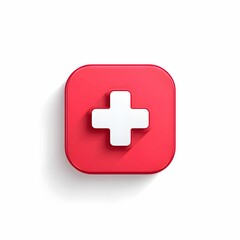 Obraz premium Red cross symbol representing health and emergency services in a clear and modern design for digital applications