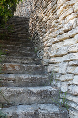 Ancient stone staircase outdoors