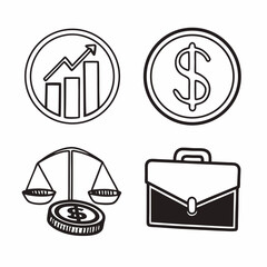 Investment firm logo set with professional, modern financial icons