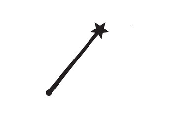 Naklejka premium A magic wand silhouette with a simple, understated design set against a white background