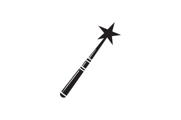 Naklejka premium A magic wand silhouette with a simple, understated design set against a white background