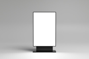 Empty light box billboard advertising poster mockup. Digital lightbox icon black display banner, 3d render
