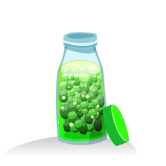 Vibrant Green Berries in Clear Jar