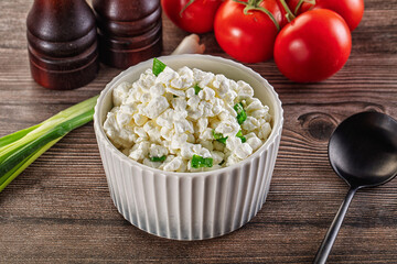 Cottage cheese with green onion