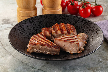 Gourmet Grilled tuna fish steak