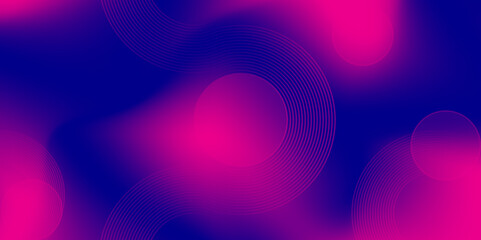 Blue Abstract Blur Background with circle line. Abstract gradient background with blue and purple color.