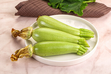 Green young small baby zucchini