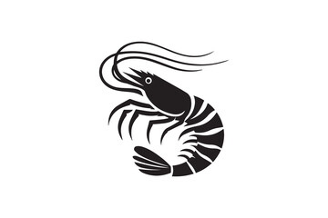 Fototapeta premium A shrimp silhouette with a simple, understated design set against a white background 