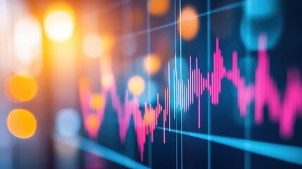 Colorful Financial Graph Showing Market Trends and Data Visualization