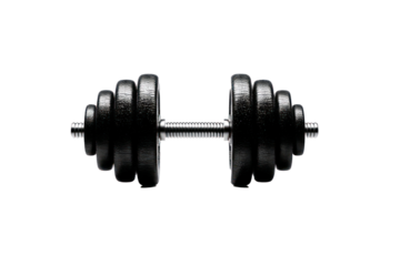 barbell icon fitness theme flat vector silhouette  isolated on transparent background