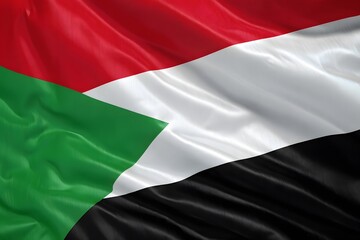 Obraz premium Sudan National Flag with Three Equal Horizontal Stripes in Red, White, and Black Colors