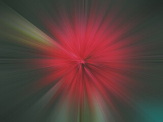 abstract impressionistic radial burst of crimson on dark teal background with motion blur and vibrant radiating lines