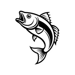 vector illustration of a fish silhouette 