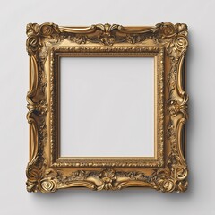 Ornate Golden Baroque Picture Frame - Vintage Wall Decor for Elegant Interior Design & Fine Art Display