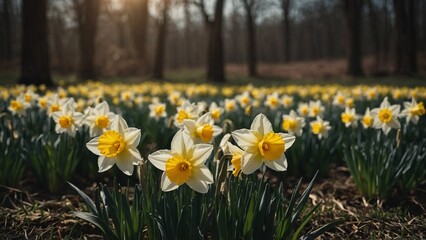 Obraz premium Daffodil flowers in the field