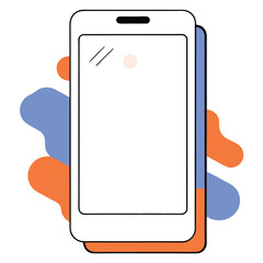 Modern smartphone illustration featuring abstract colorful shapes design