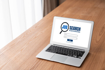 Online job search on modish website for worker to search for job opportunities on the recruitment...
