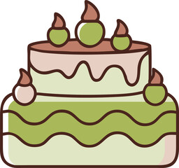 Birthday Cake Icon A Deliciously Designed Vector Graphic for Celebrations