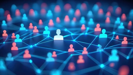 Network of user icons symbolizing iam roles and access management.