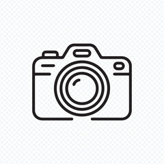Camera icon vector outline for photography and media design