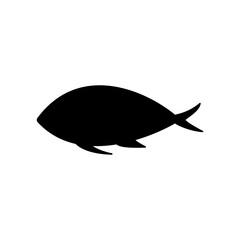 fish silhouette icon black simple vector illustration