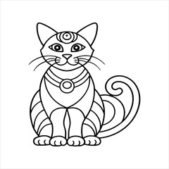  Intricate Cat Mandala Line Drawing Vector Art