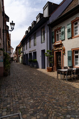 Historic Cobblestone Alley in Freiburg im Breisgau