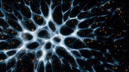 Cosmic Network  Abstract Nebula  Glowing Filaments  Space Background