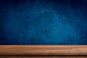 Wooden table and sunlit wall, product mockup background template